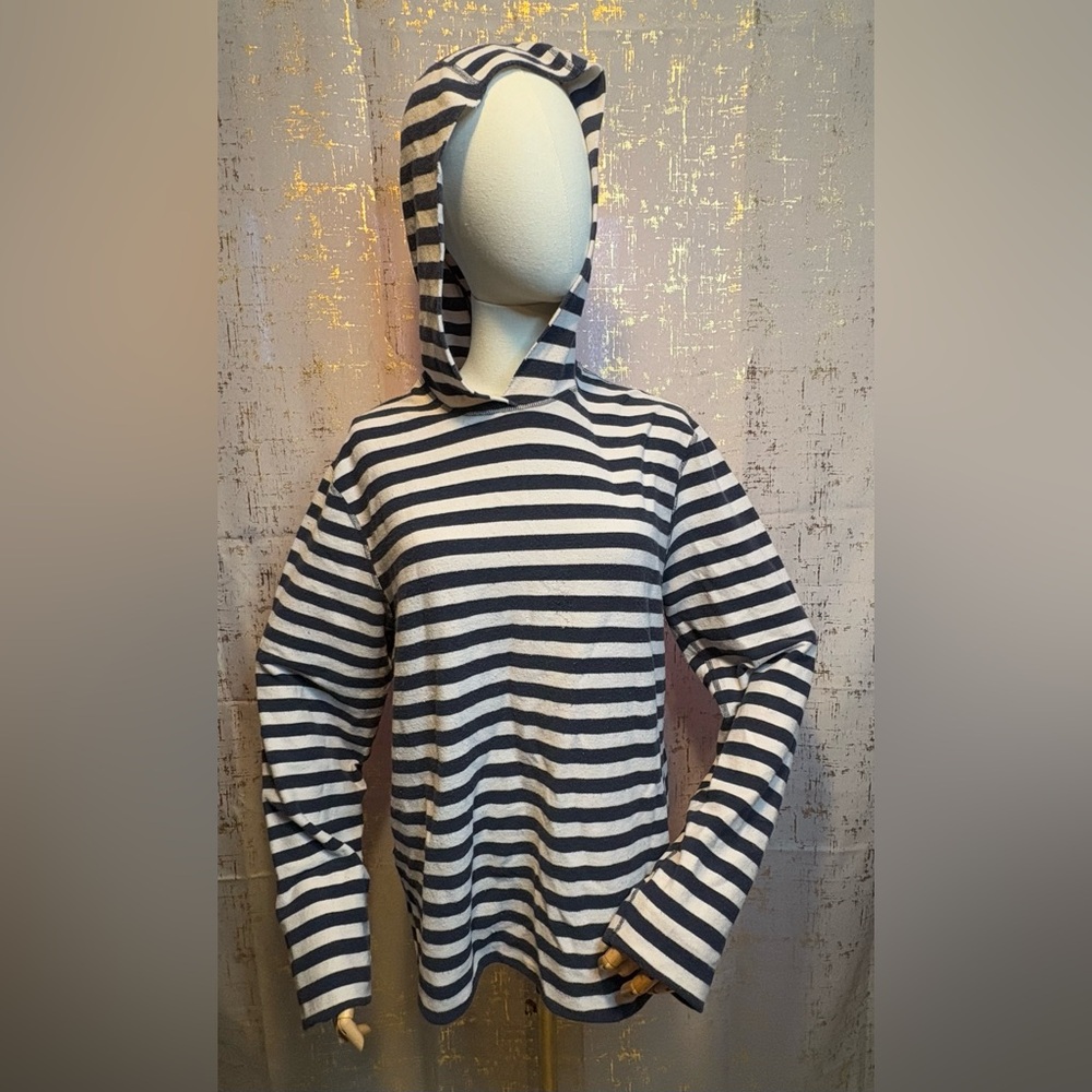 Michael Kors Striped Navy and White Hooded Sweater